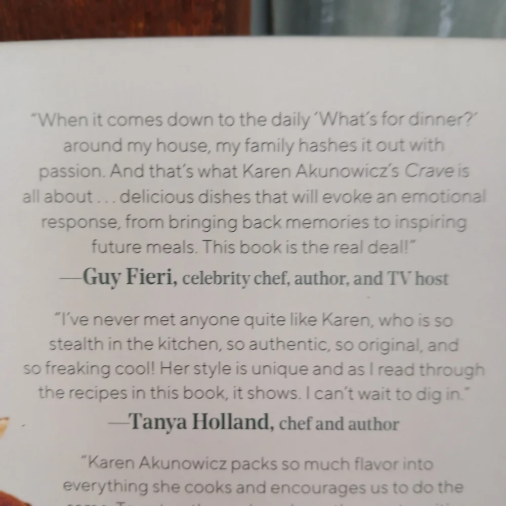 Crave Cookbook with Bold Recipes From Karen Akunowicz Hardback